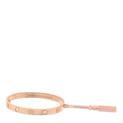Cartier 18K Pink Gold 4 Diamond LOVE Bracelet 16 4 of 4