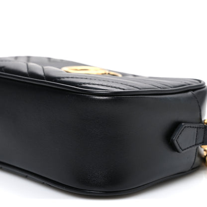 Gucci Calfskin Matelasse Small GG Marmont Chain Shoulder Bag Black 10 of 10