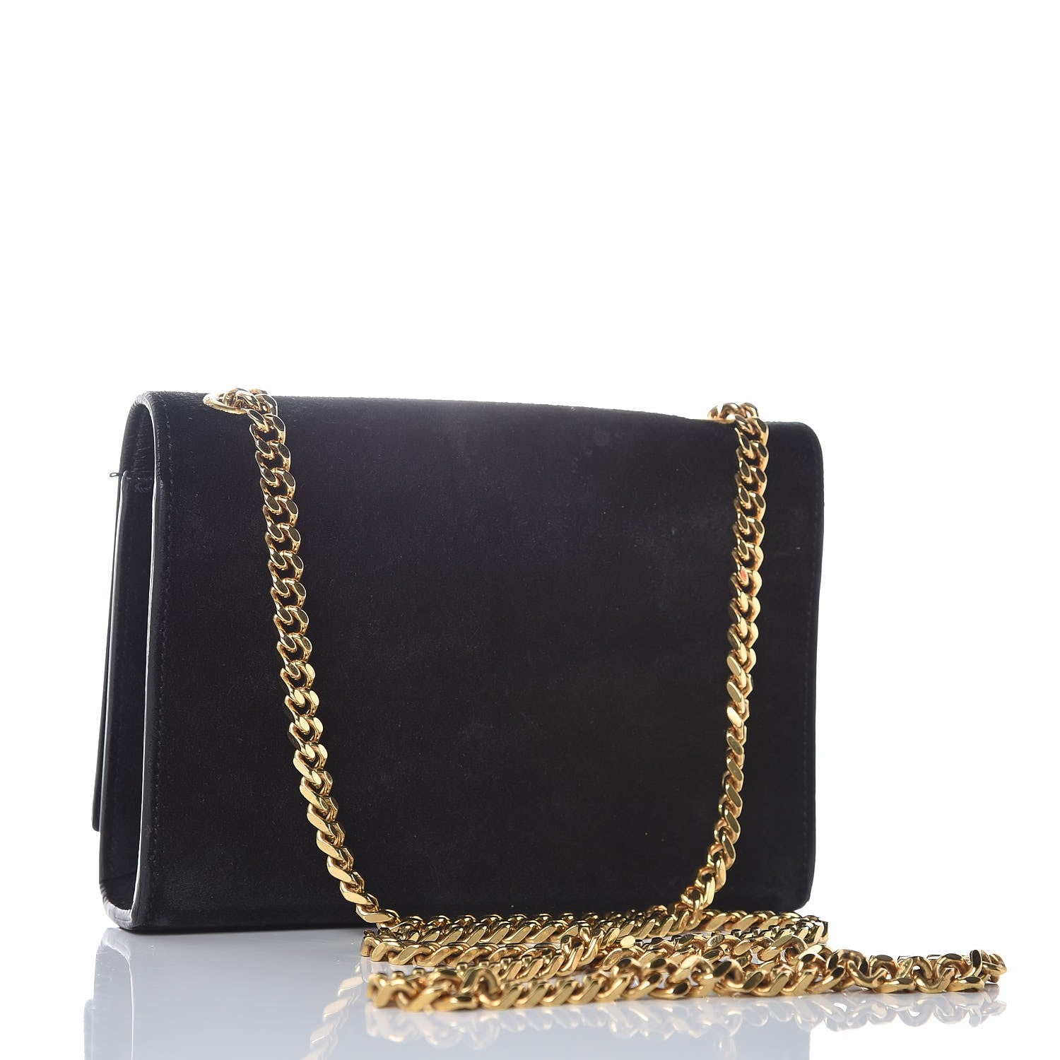 Saint Laurent Suede Small Classic Monogram Kate Tassel Satchel Black 3 of 21