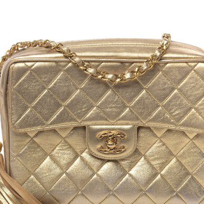 Chanel Metallic Lambskin Quilted Camera Case Gold 12 of 25