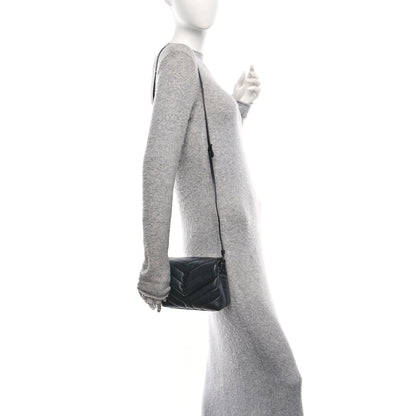 Saint Laurent Calfskin Y Quilted Monogram Monochrome Toy Loulou Crossbody Bag Black 2 of 11