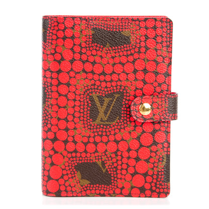 Louis Vuitton Monogram Kusama Town Small Ring Agenda Cover Red 1 of 7