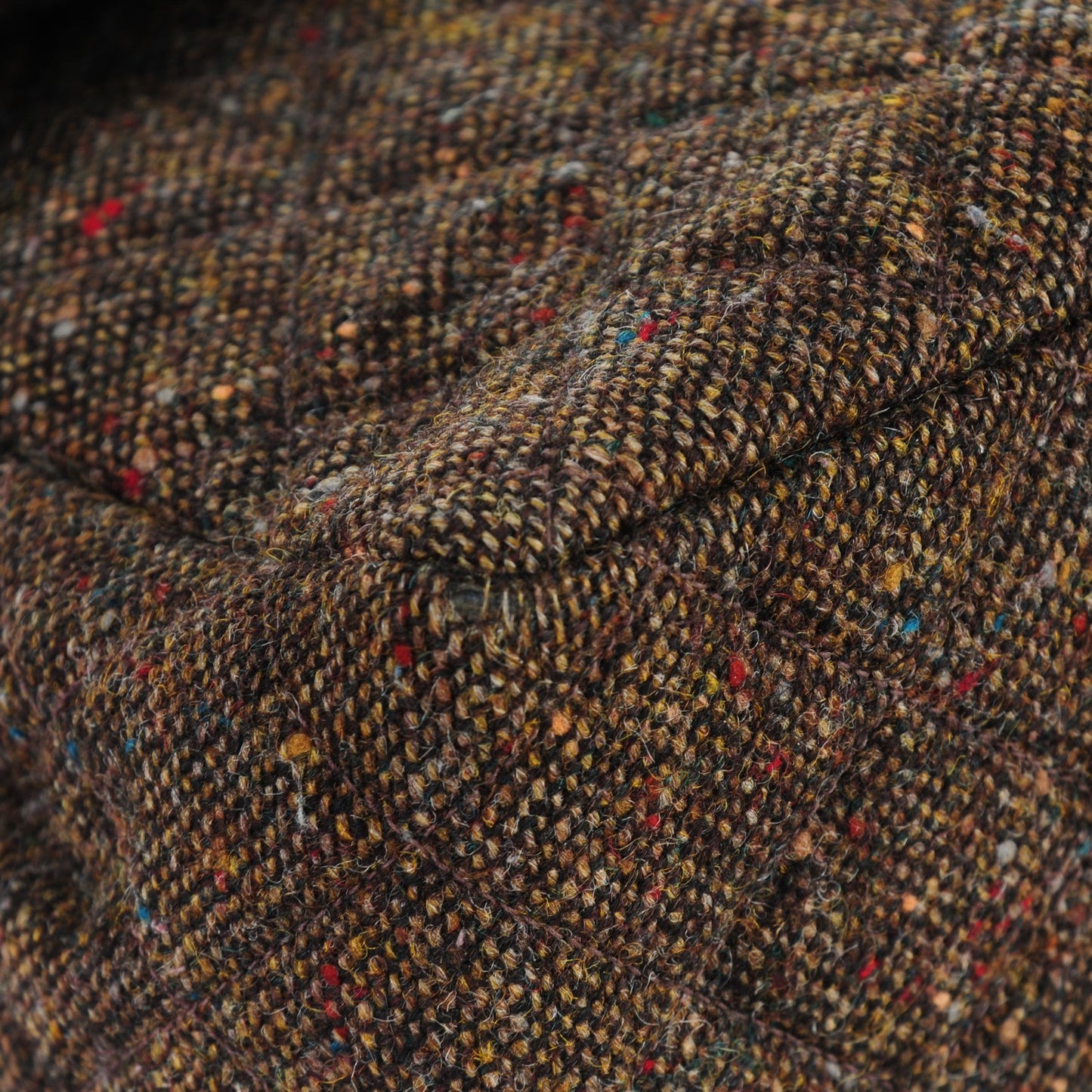 Tweed Quilted Jumbo Single Flap Brown