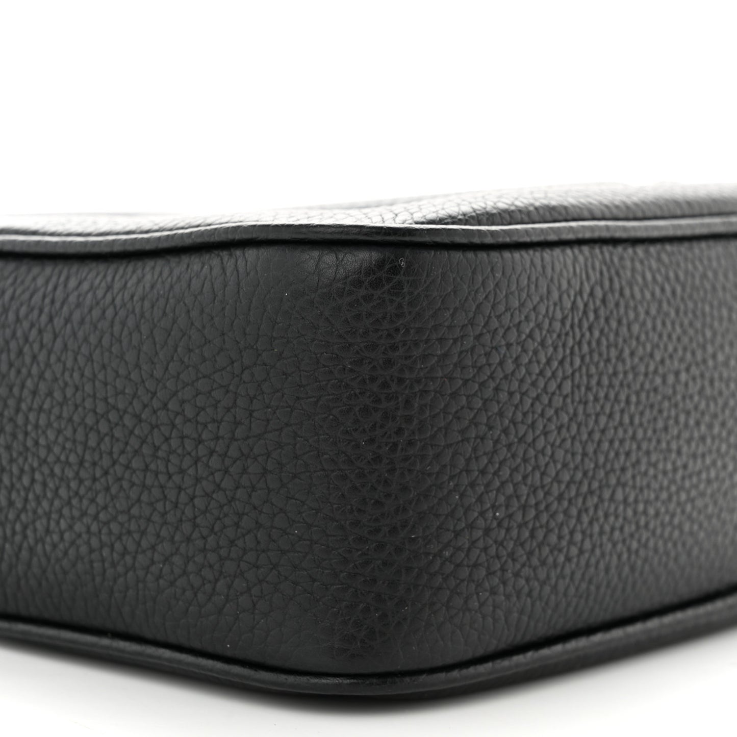 Pebbled Calfskin Small Soho Disco Bag Black