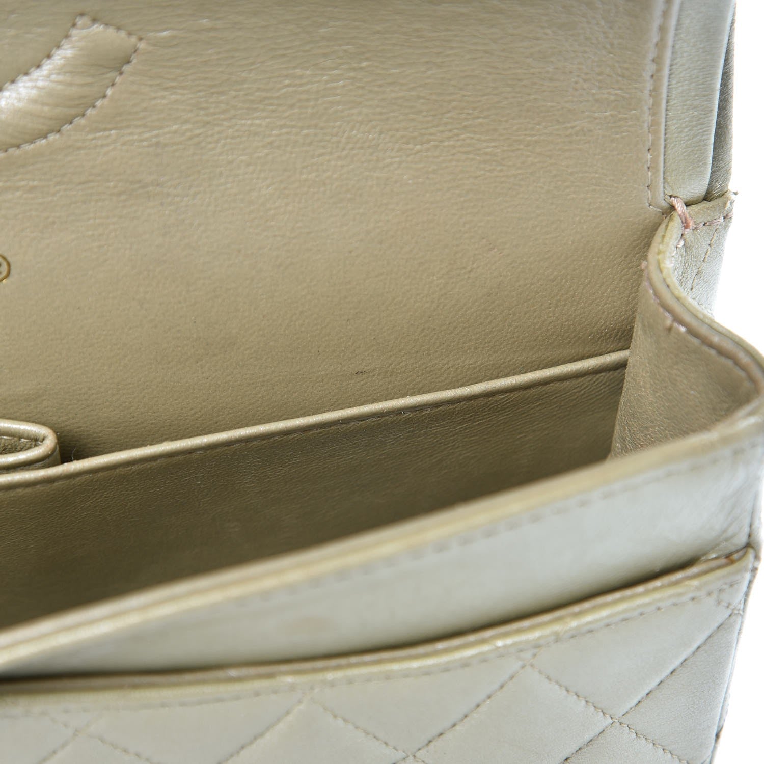 Chanel Metallic Lambskin Quilted Medium Double Flap Light Gold 9 of 22