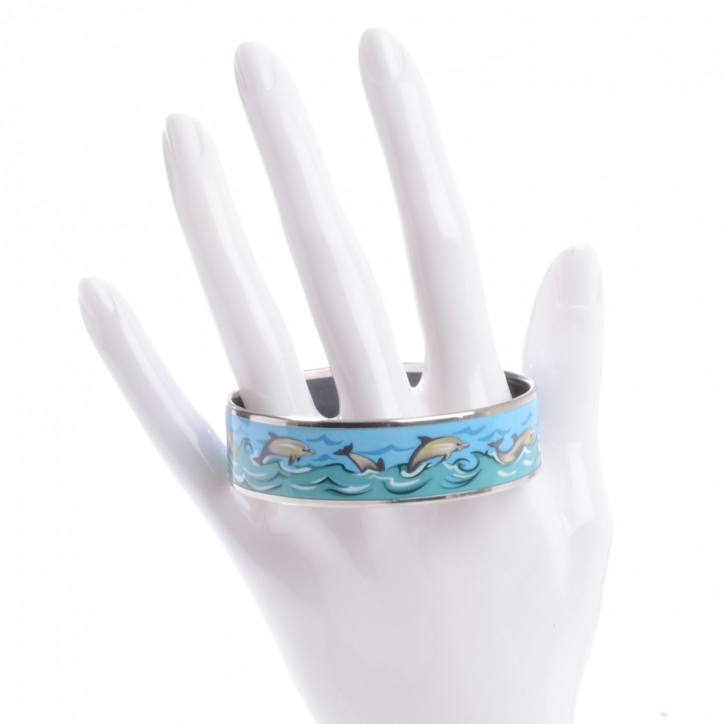Enamel Printed Wide Dolphins Bracelet 65