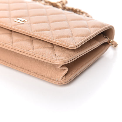 Chanel Caviar Quilted Wallet On Chain WOC Beige 6 of 12