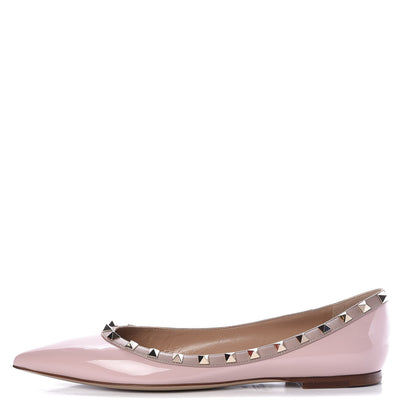 Valentino Garavani Patent Nappa Rockstud Ballerina Flats 41 Water Rose Poudre 1 of 8