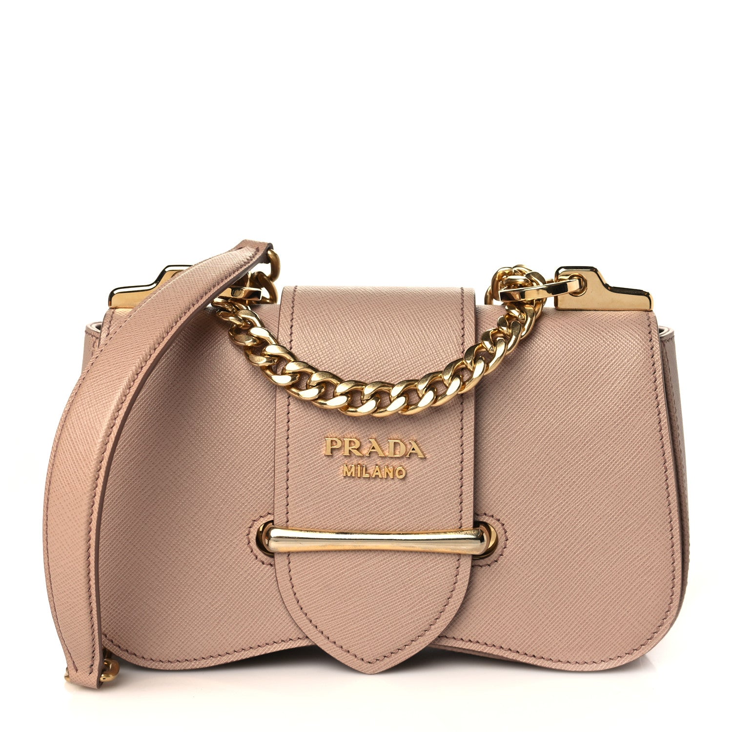 Prada Saffiano Lux Sidonie Small Chain Crossbody Bag Cipria 1 of 8