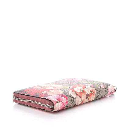 Gucci GG Supreme Monogram Blooms Zip Around Wallet Beige Multicolor Dry Rose 4 of 9