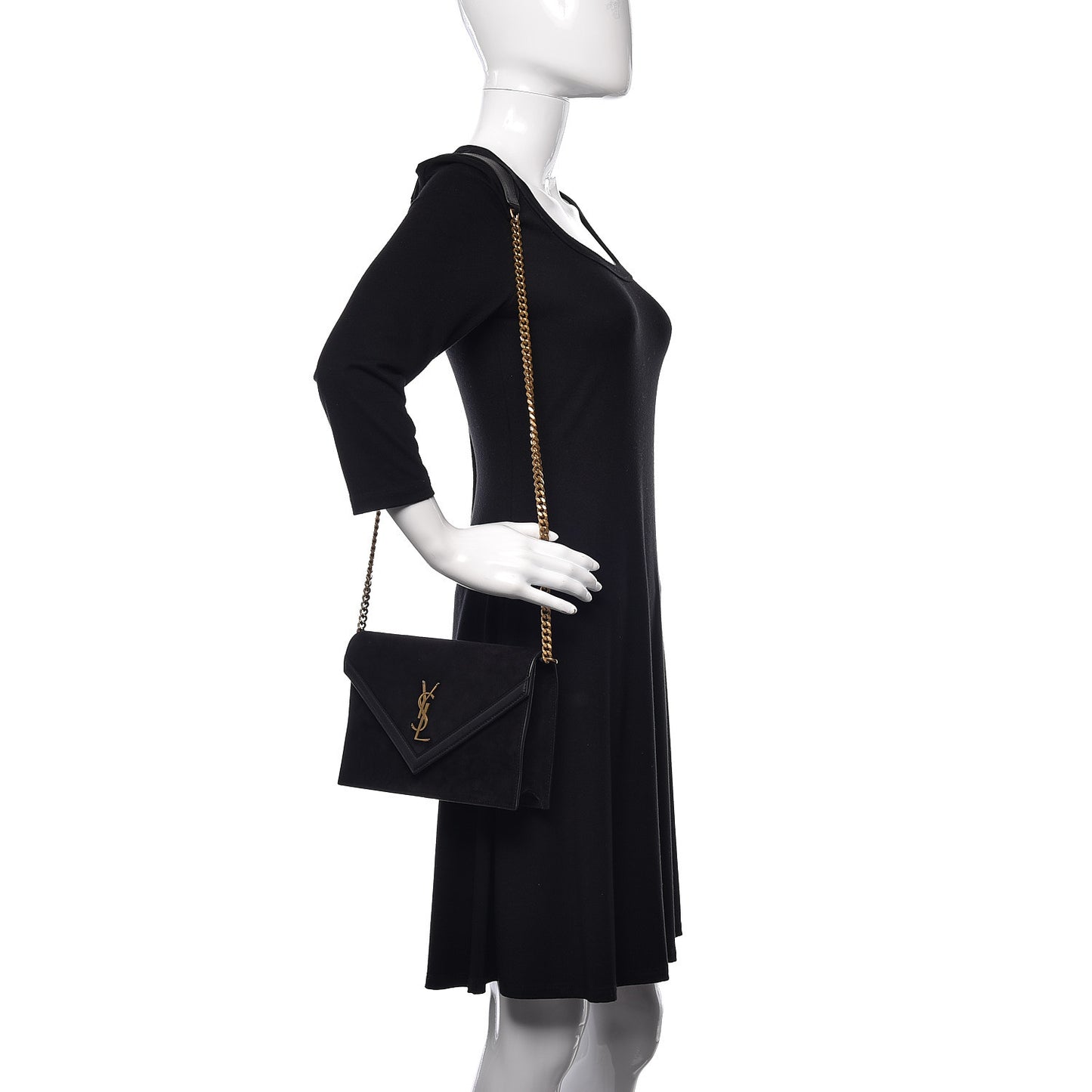 Suede Calfskin Monogram Le Sept Chain Bag Black