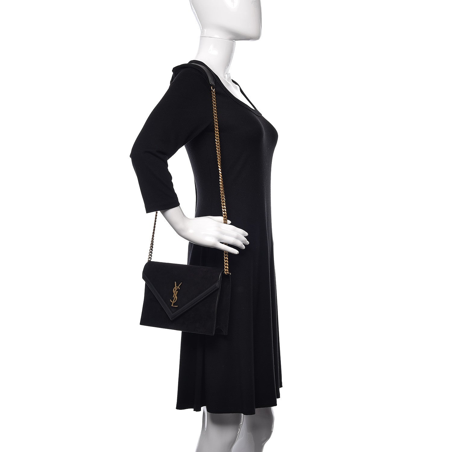 Saint Laurent Suede Calfskin Monogram Le Sept Chain Bag Black 2 of 11