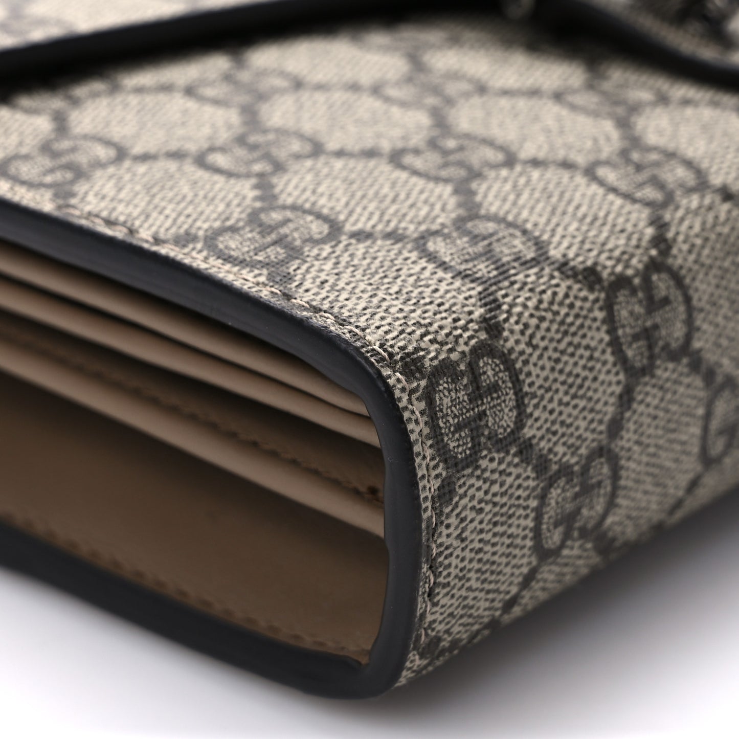 GG Supreme Monogram Mini Dionysus Chain Wallet Beige Taupe