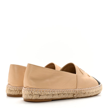 Chanel Lambskin CC Espadrilles 40 Beige Black 4 of 13