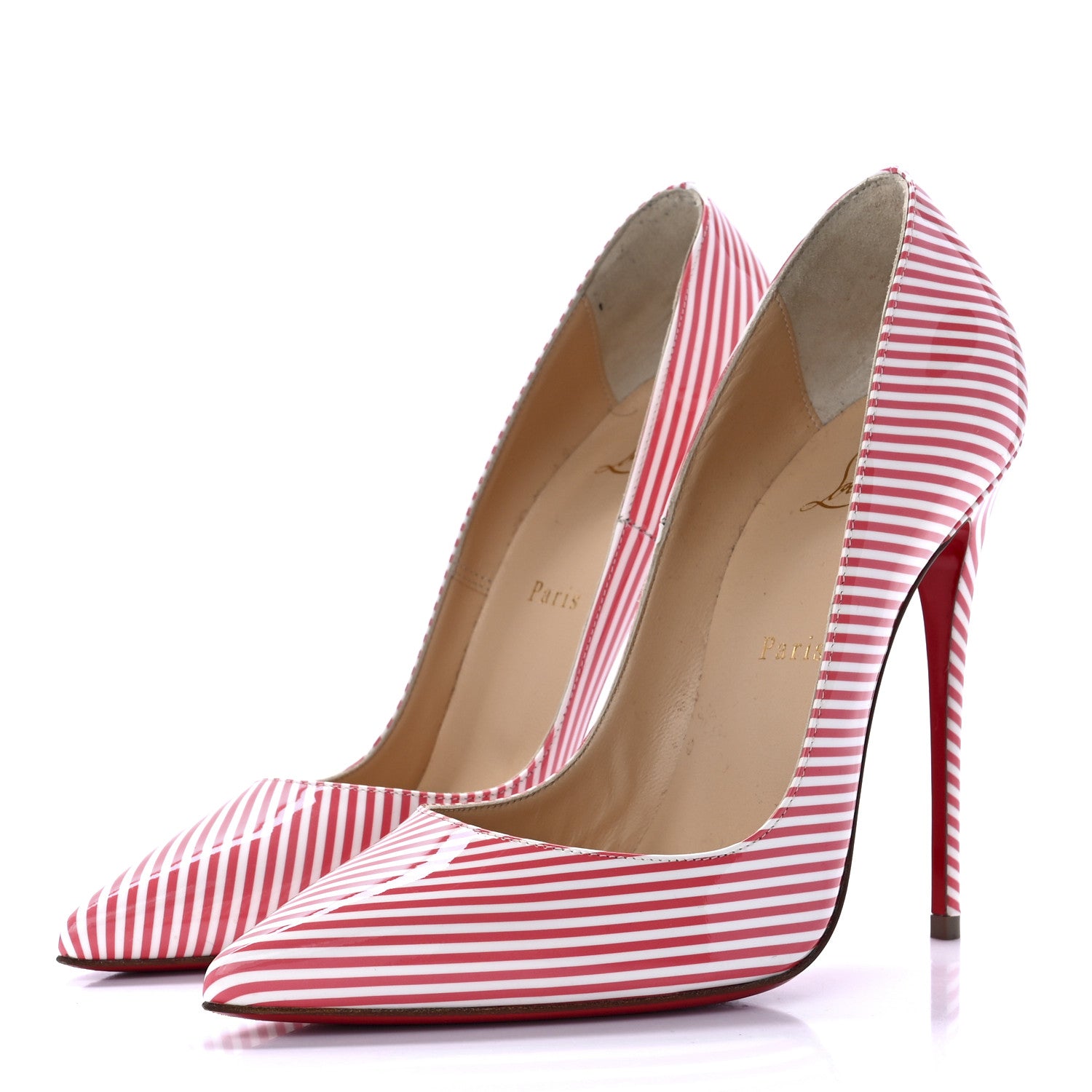 Christian Louboutin Patent So Kate 120 Pumps 39 Pink White 3 of 8