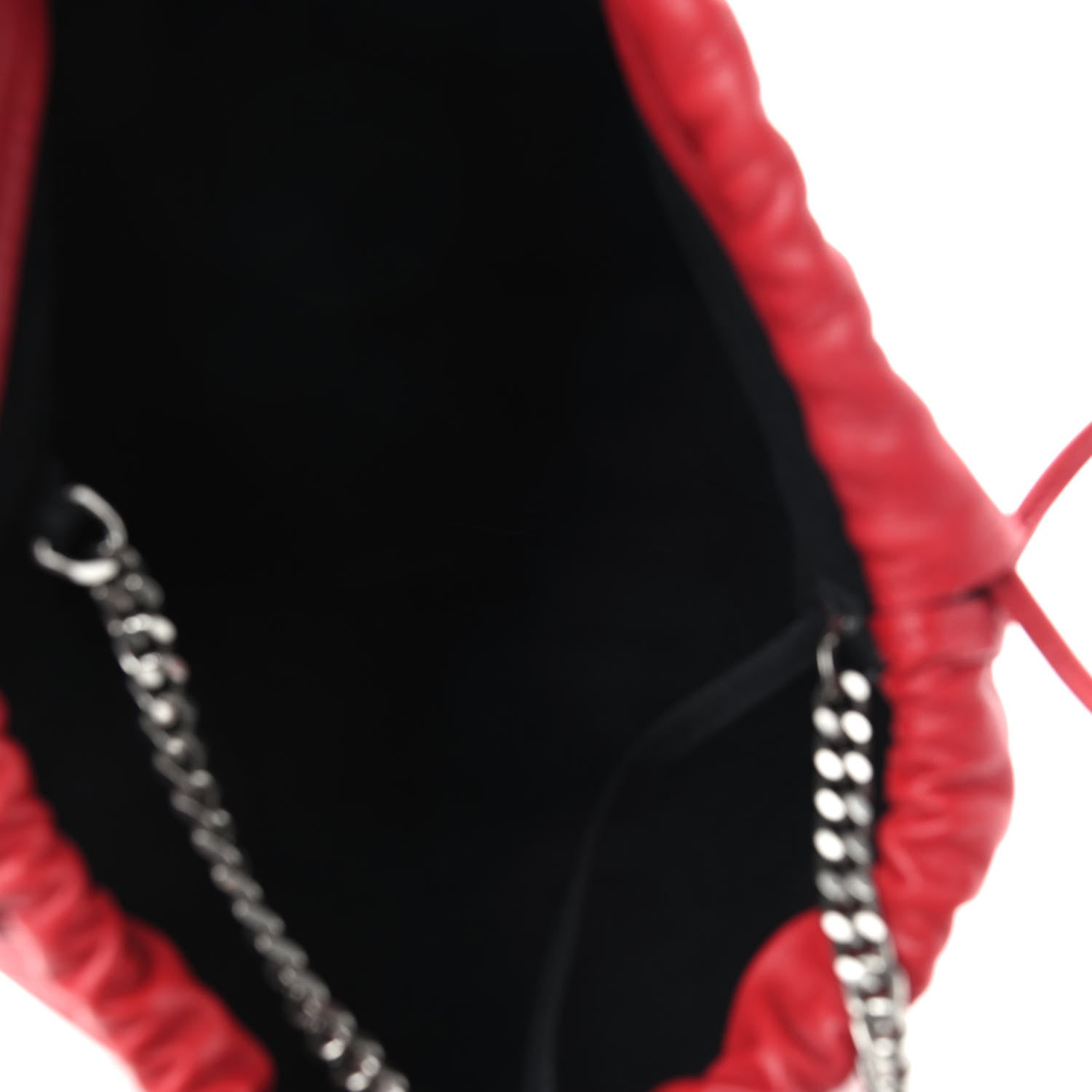 Saint Laurent Lambskin Teddy Drawstring Bag Eros Red 6 of 10