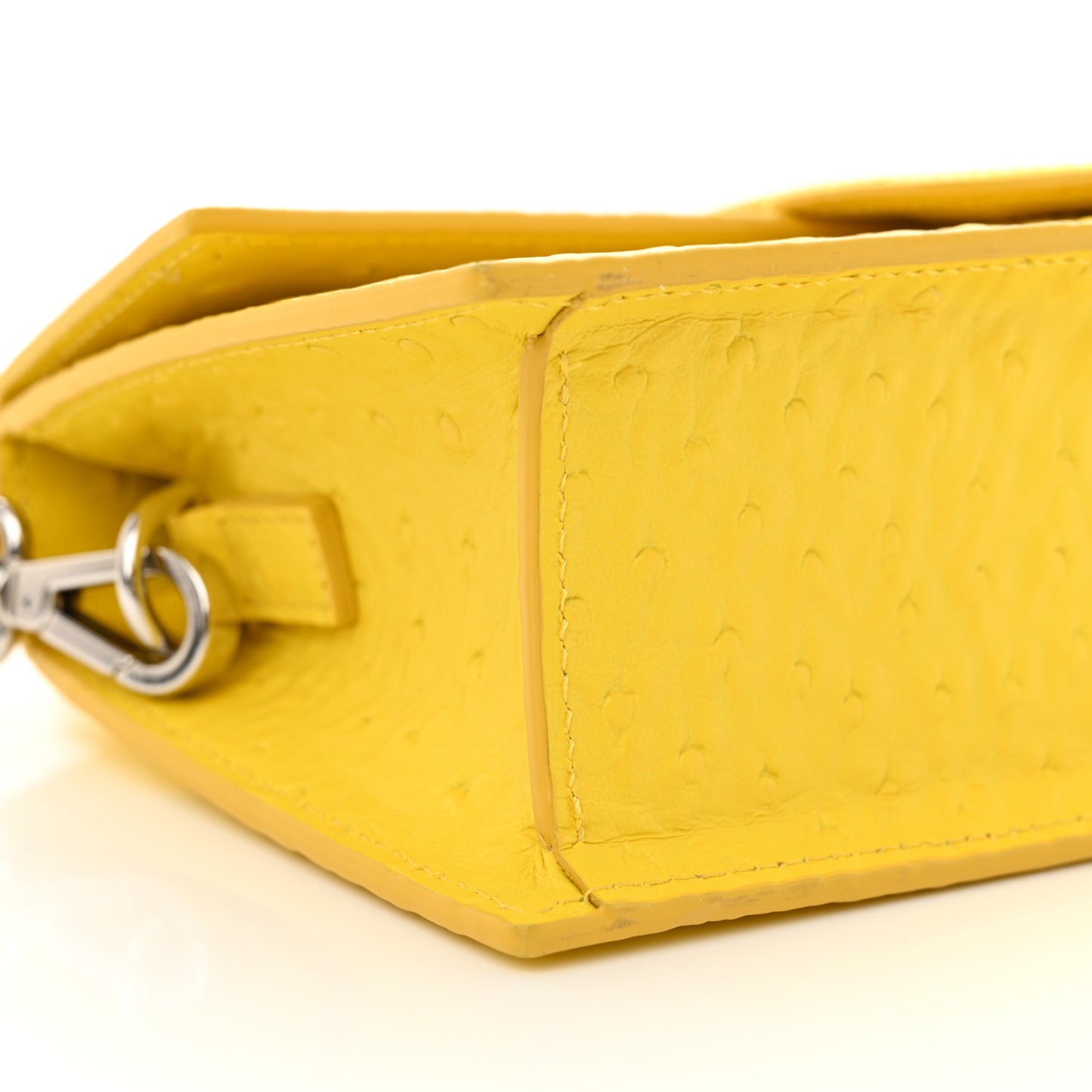 Calfskin Ostrich Embossed Le Grand Bambino Yellow