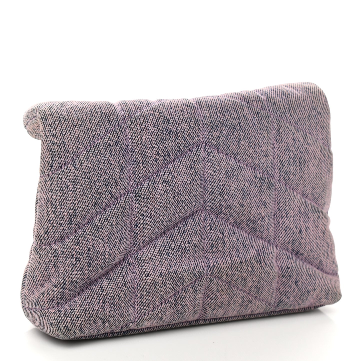 Denim Quilted Loulou Puffer Monogram Pouch Clutch Bleached Lilac