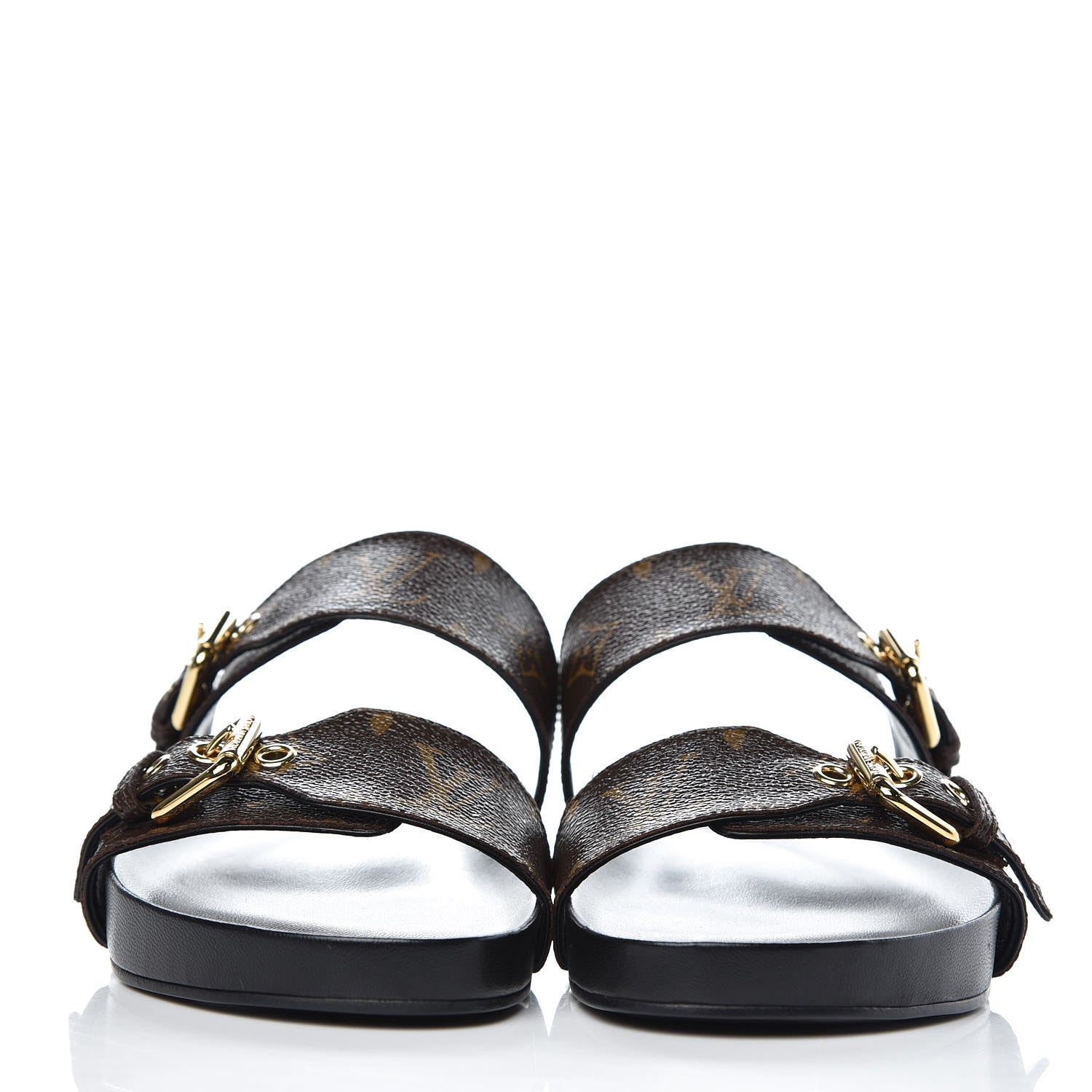 Louis Vuitton Monogram Bom Dia Mule Sandals 37 Black 2 of 10