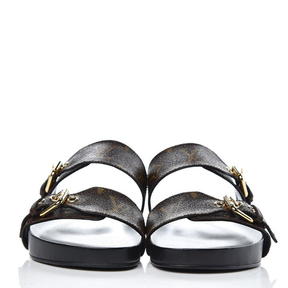 Louis Vuitton Monogram Bom Dia Mule Sandals 37 Black 2 of 10