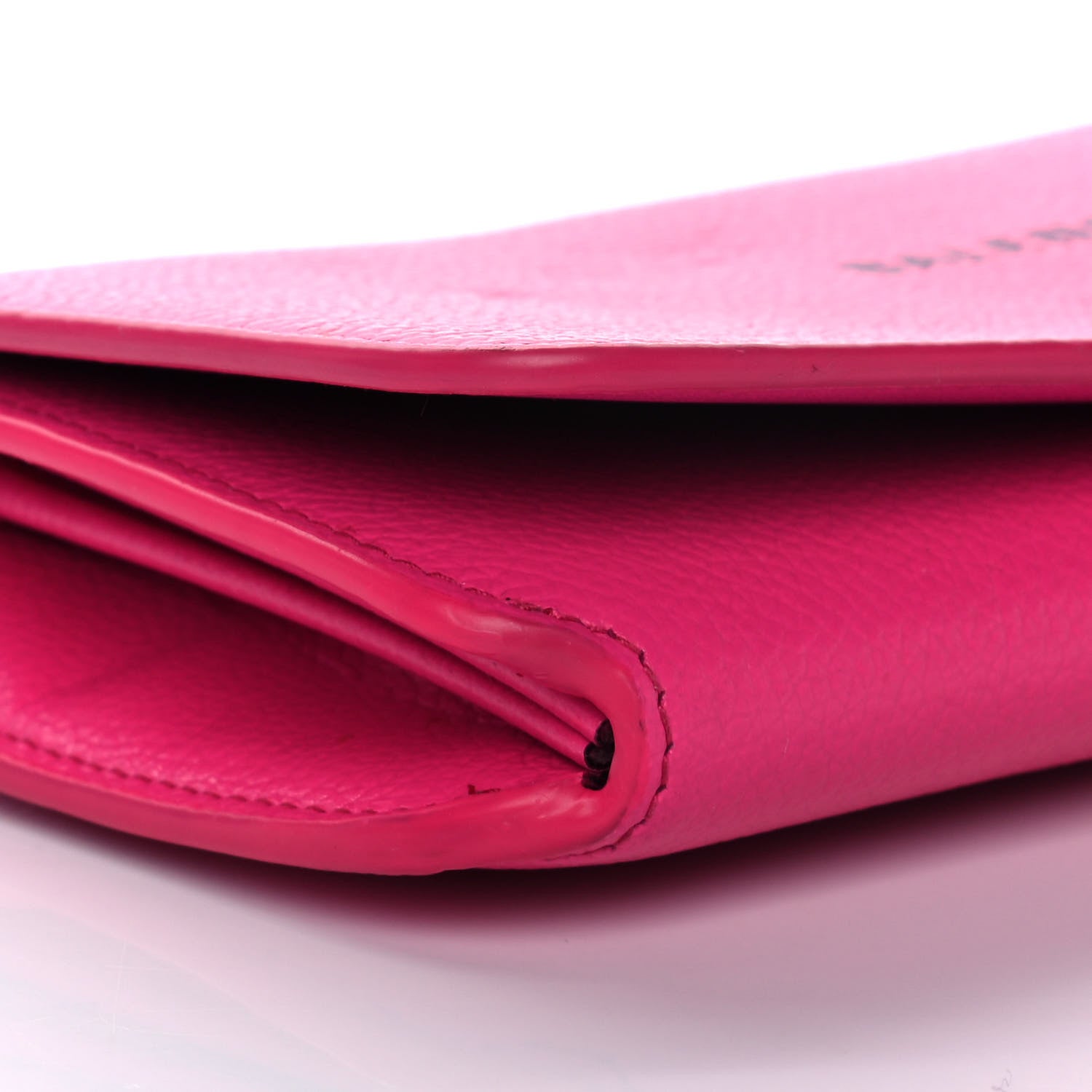 Balenciaga Pebbled Calfskin Everyday Continental Wallet on Chain Acid Pink 7 of 10