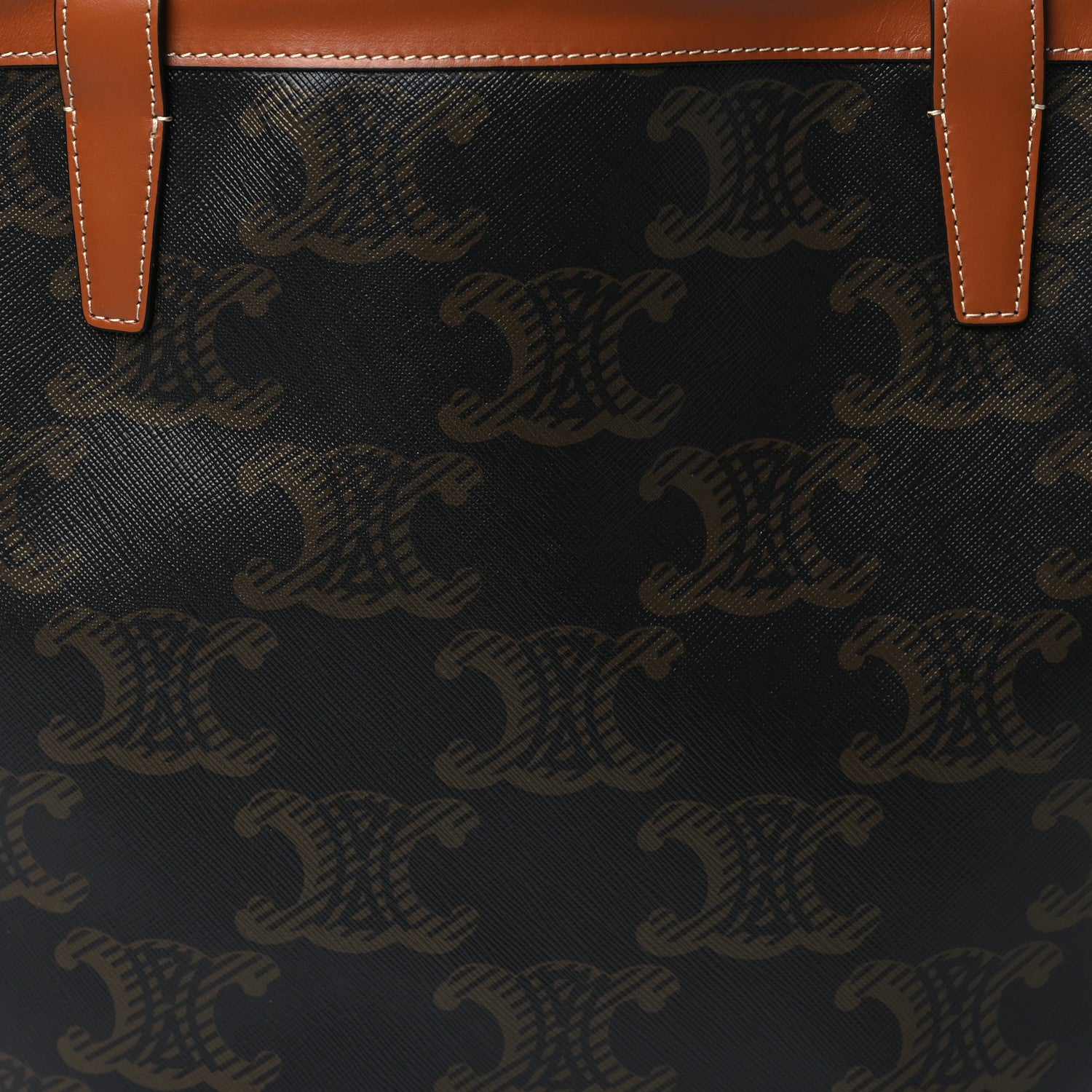 Celine Calfskin Canvas Triomphe Couffin Tan 8 of 10