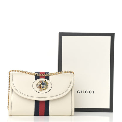 Gucci Textured Calfskin Web Mini Rajah Slim Flap Shoulder Bag Mystic White 11 of 11