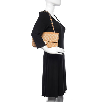 Chanel Caviar Quilted Medium Double Flap Beige 2 of 12
