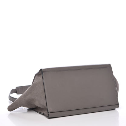 Celine Crocodile Embossed Nubuck Medium Trapeze Grey 5 of 20