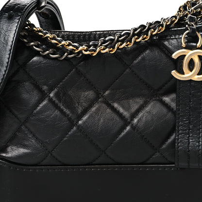 Chanel Aged Calfskin Quilted Small Gabrielle Hobo Black 8 of 10