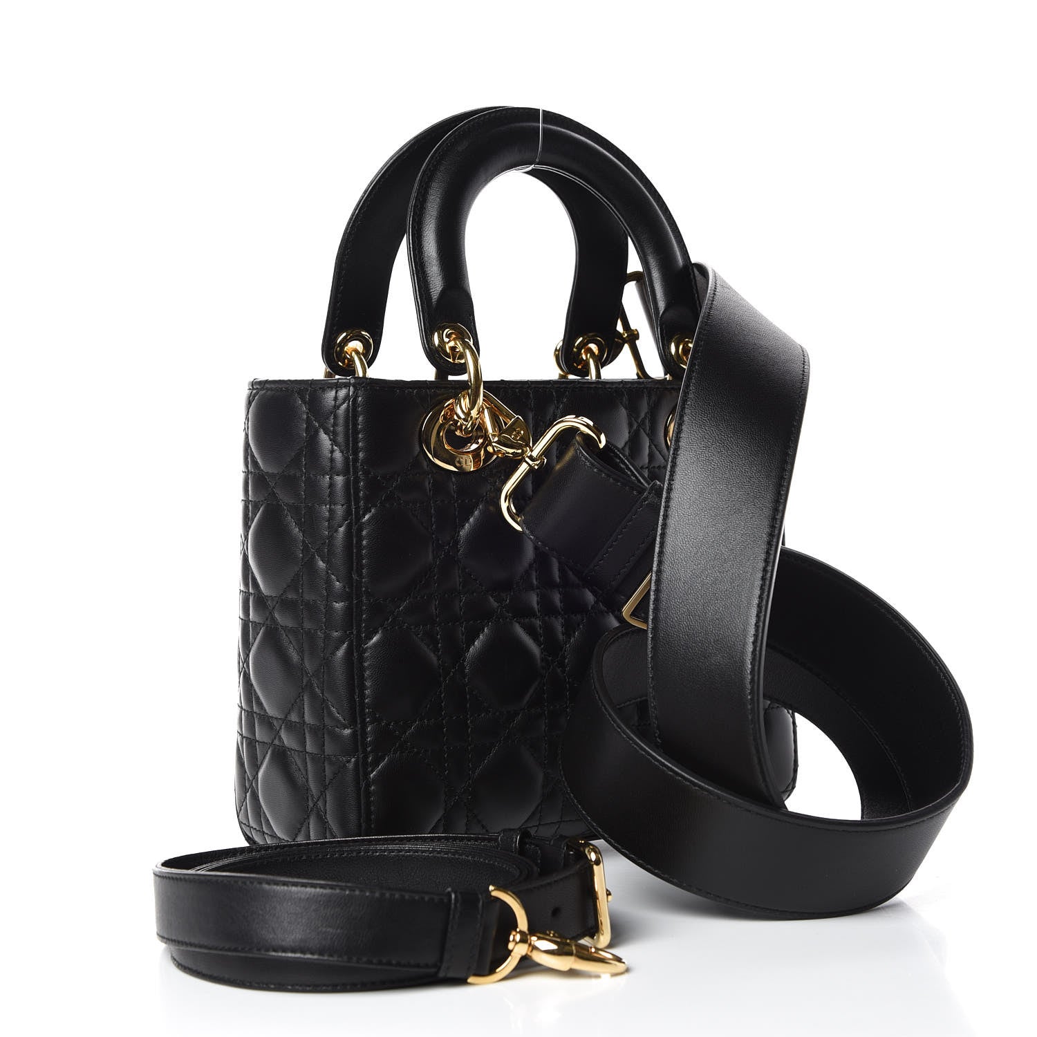 Christian Dior Lambskin Cannage Small Jeweled Lady Dior Black 3 of 10
