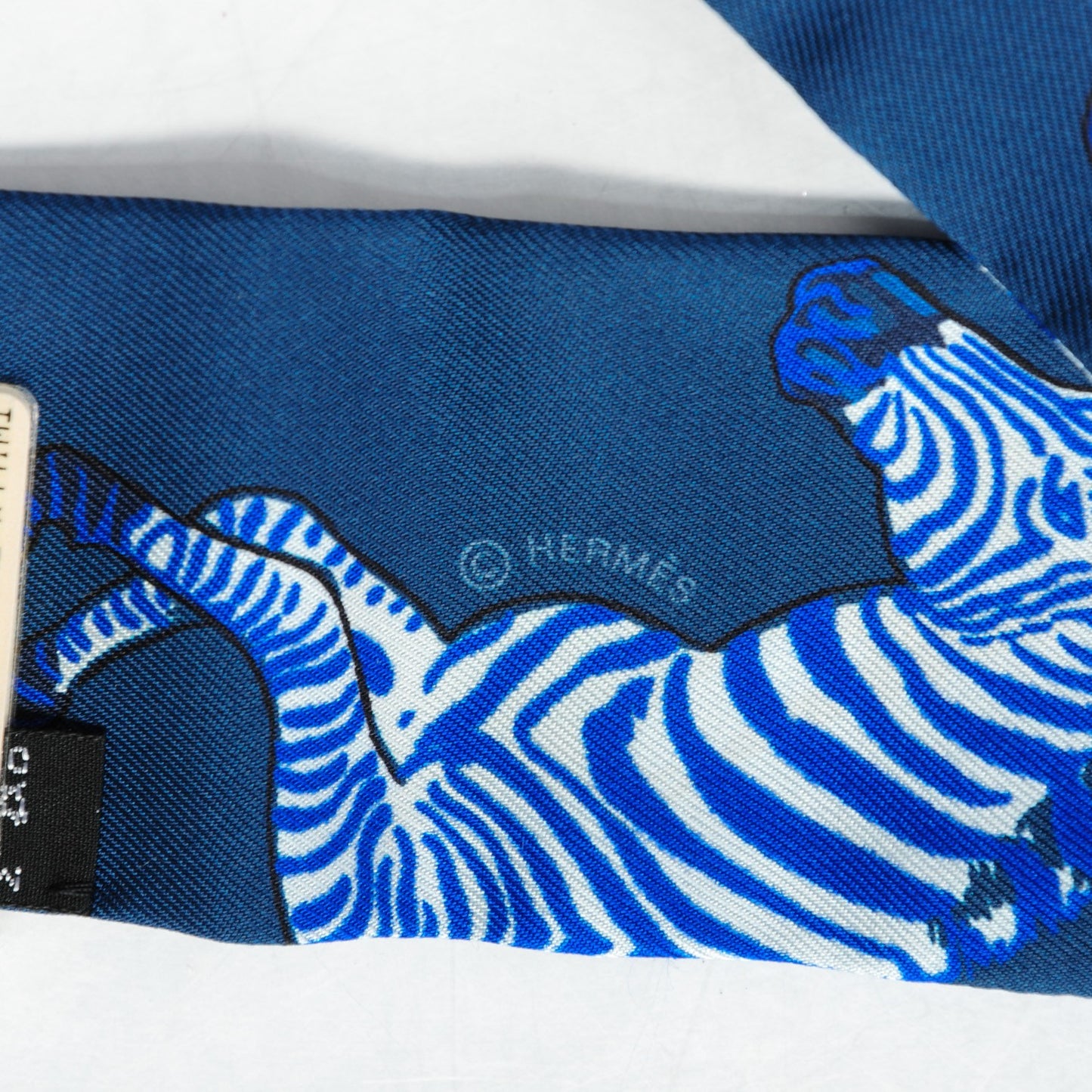 Silk Les Zebres Twilly Ardoise Bleu Roy Parme