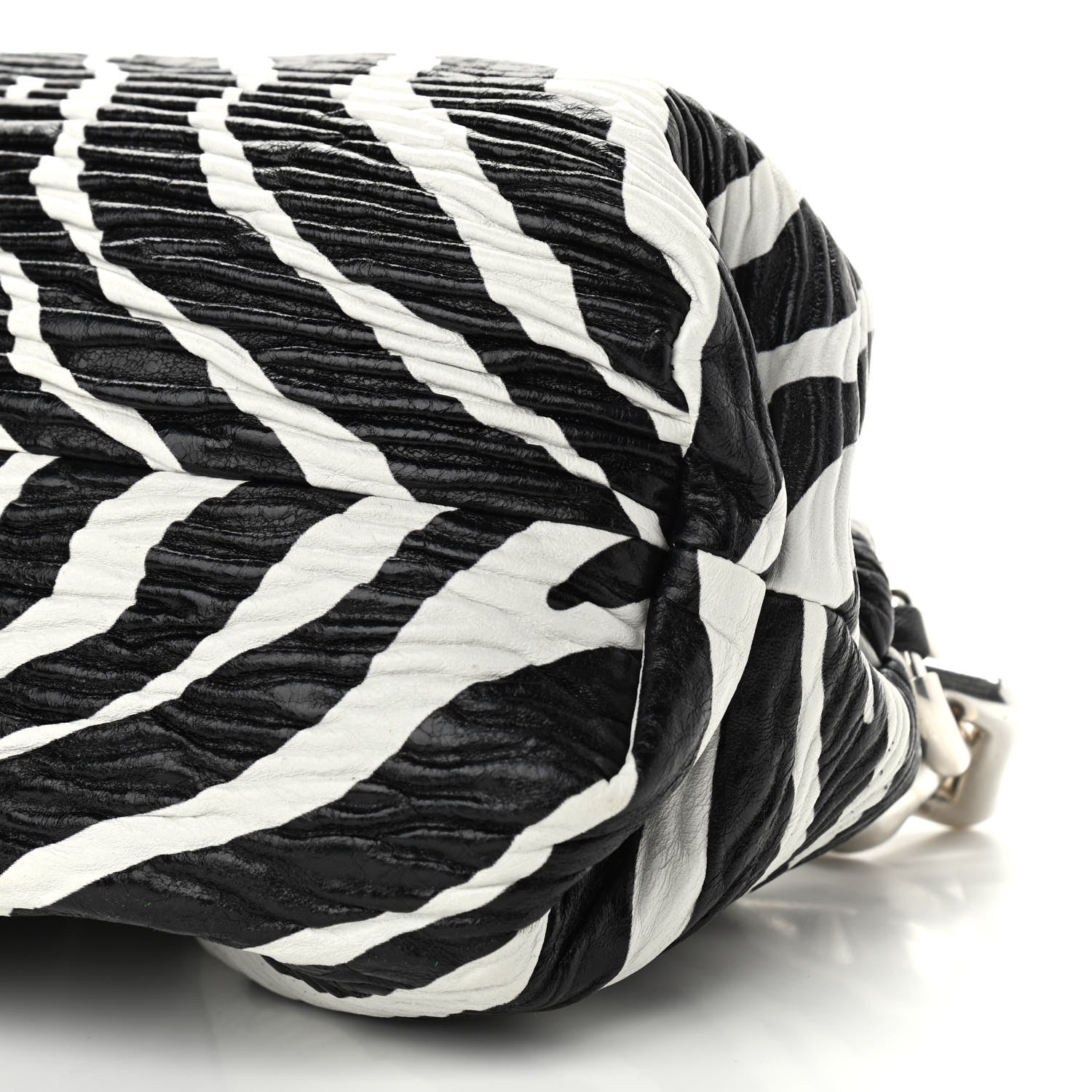 Bottega Veneta Nappa Zebra Print The Pouch Oversized Clutch White Black 10 of 10