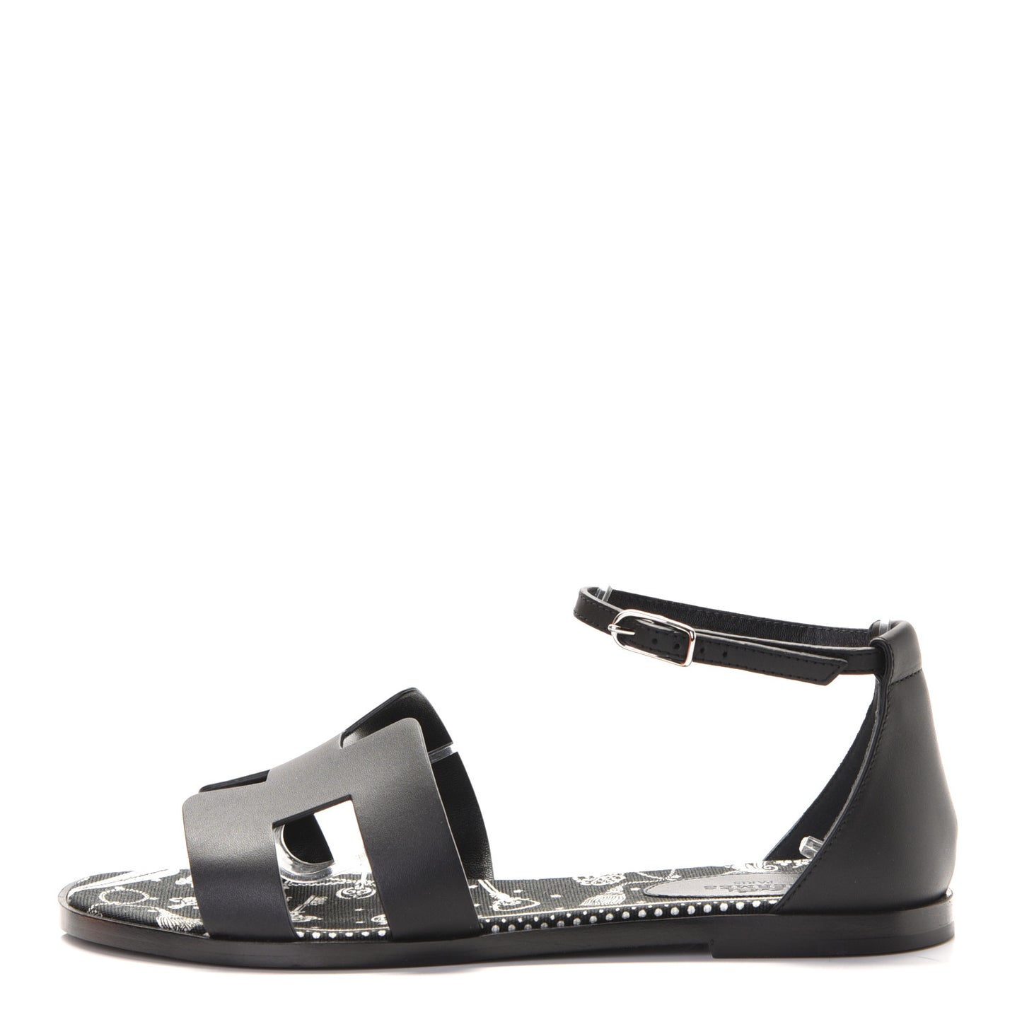 Calfskin Santorini Sandals 38 Black