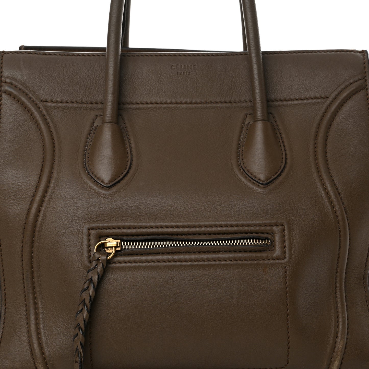 Grained Calfskin Medium Phantom Luggage Taupe