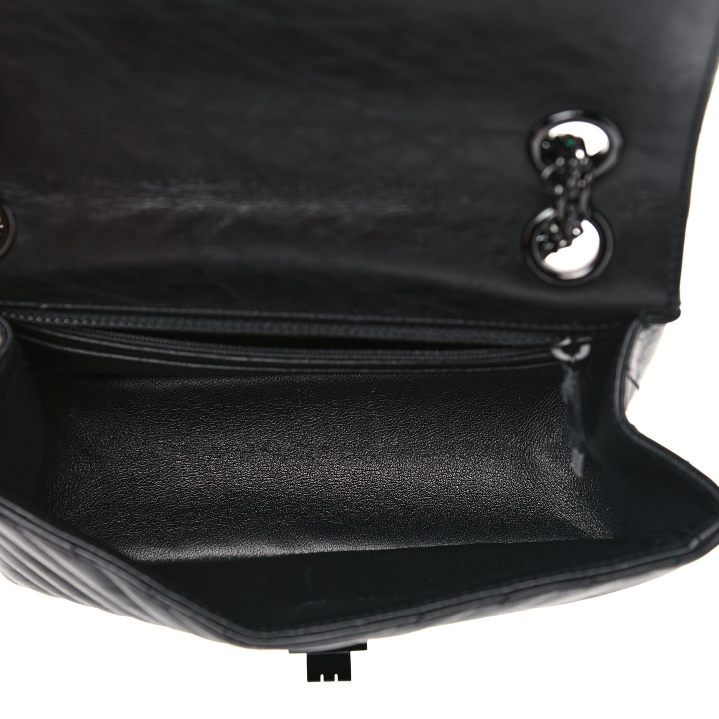Aged Calfskin Chevron Quilted 2.55 Reissue Mini Flap So Black