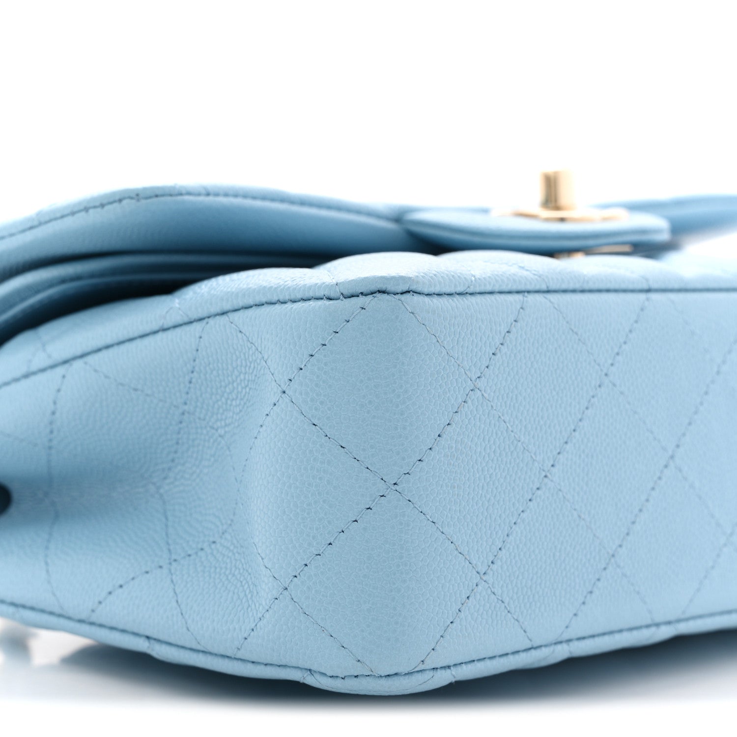 Chanel Caviar Quilted Small Double Flap Light Blue 9 of 10