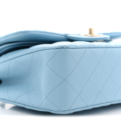 Chanel Caviar Quilted Small Double Flap Light Blue 9 of 10