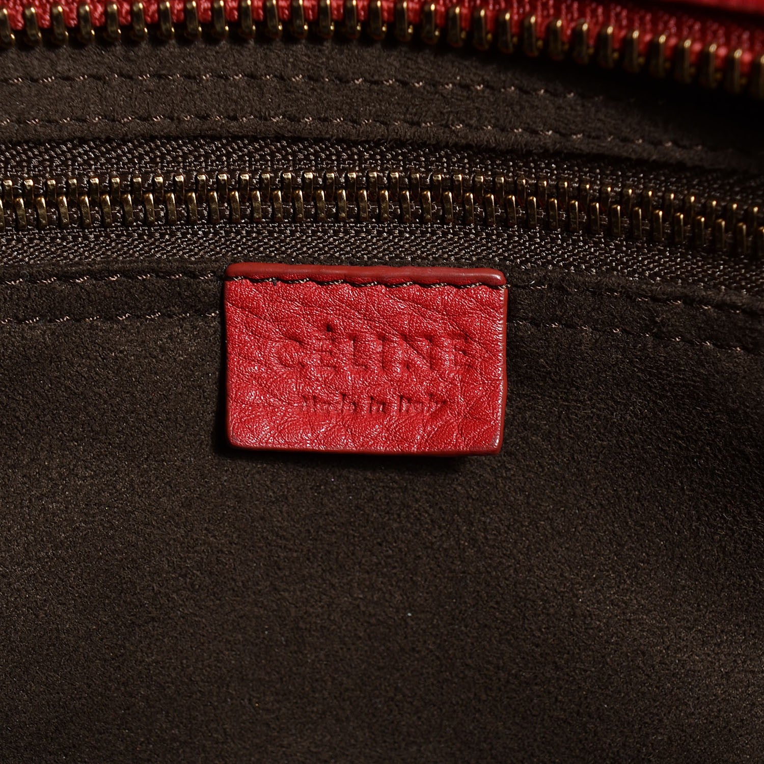 Celine Pebbled Calfskin Mini Luggage Red 6 of 9