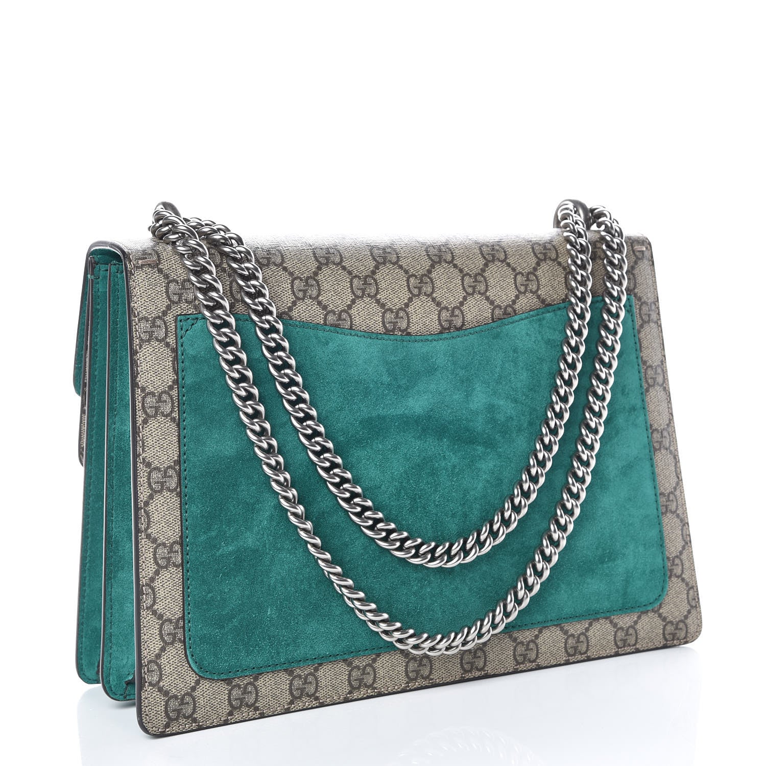 Gucci GG Supreme Monogram Embroidered Medium Dionysus Shoulder Bag Emerald 3 of 11
