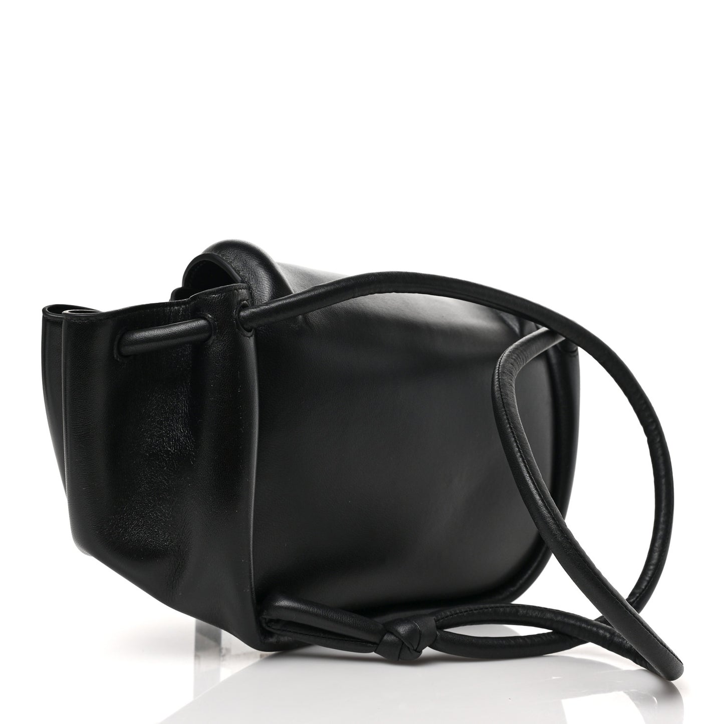 Lambskin Small Beak Triangle Flap Shoulder Bag Black