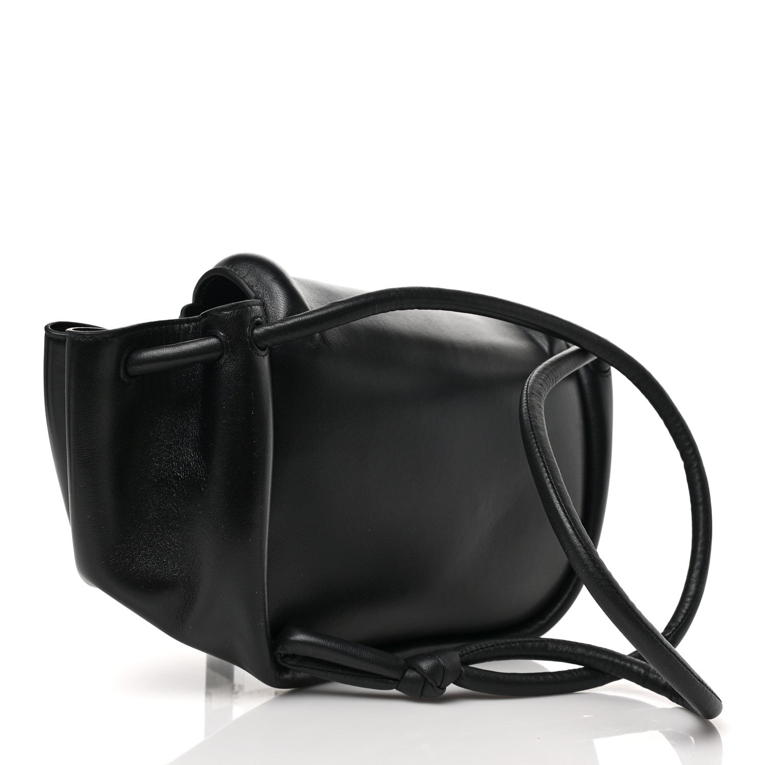 Bottega Veneta Lambskin Small Beak Triangle Flap Shoulder Bag Black 3 of 8