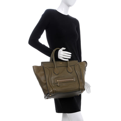 Celine Drummed Calfskin Mini Luggage Jungle 2 of 14