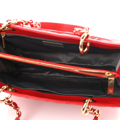 Chanel Caviar Quilted Grand Shopping Tote GST Red 4 of 10