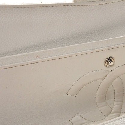 Chanel Caviar Quilted Medium Double Flap White 10 of 18