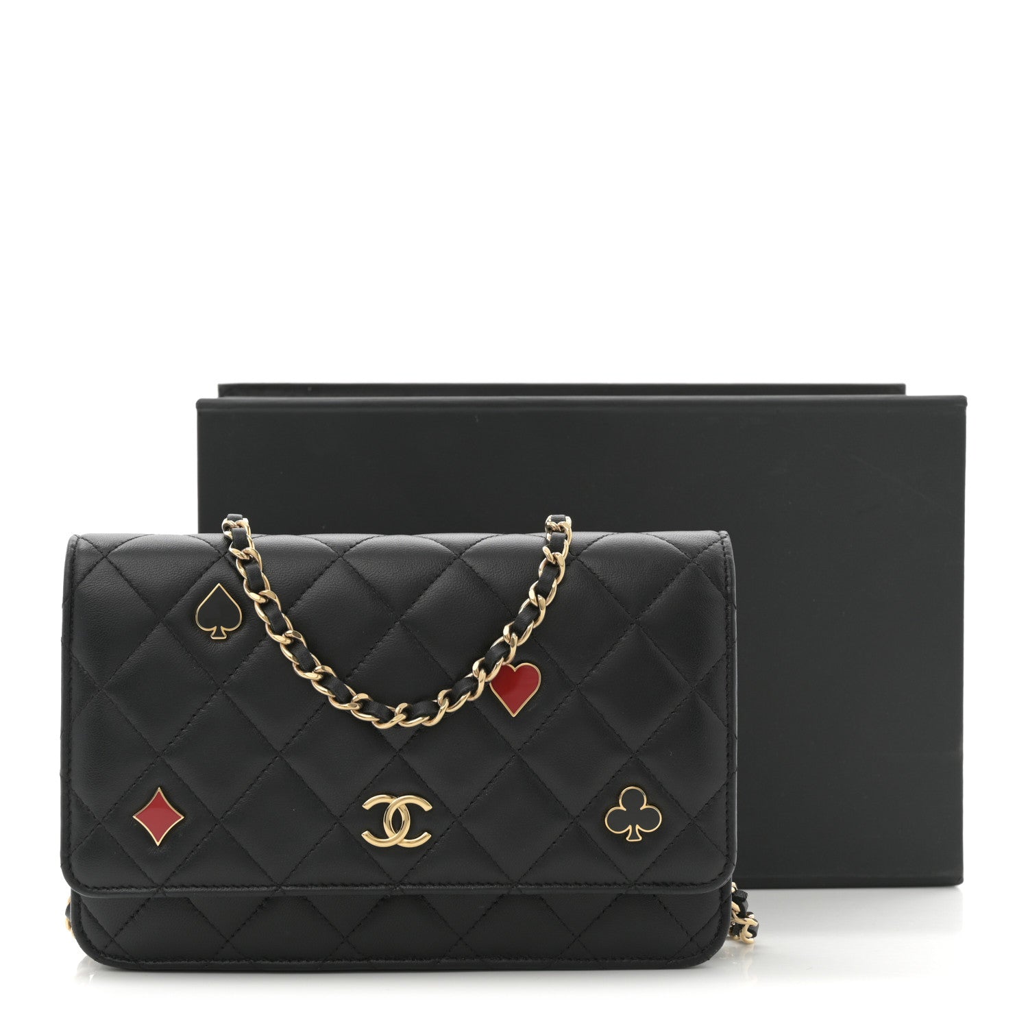 Chanel Lambskin Quilted Enamel Coco Casino Wallet On Chain WOC