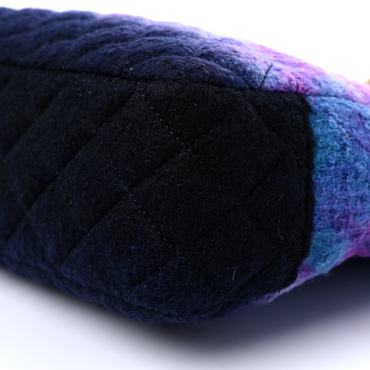Wool Tweed CC Tote Purple Black Blue