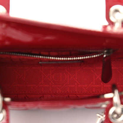 Christian Dior Patent Cannage Mini Lady Dior Red 4 of 12