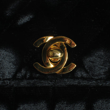 Chanel Velvet Quilted Mini Evening Flap Bag Black 5 of 10