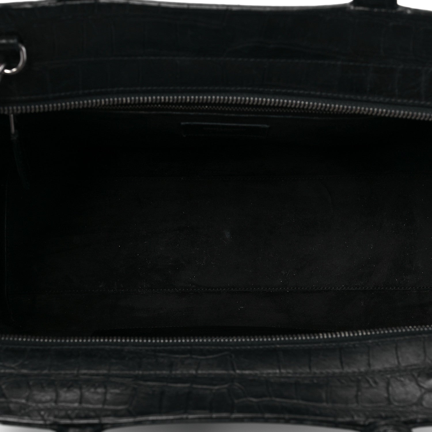 Saint Laurent Calfskin Crocodile Embossed Medium Cabas Rive Gauche Black 5 of 9